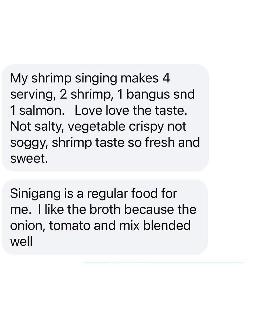 Customer message